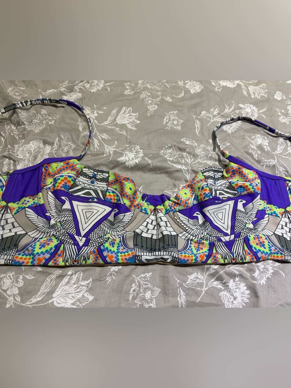 Mara Hoffman Egyptian print bikini top large